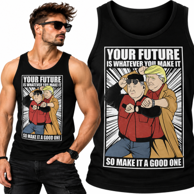 TANK TOP ŚMIESZNY BACK TO THE FUTURE JONG UN TRUMP